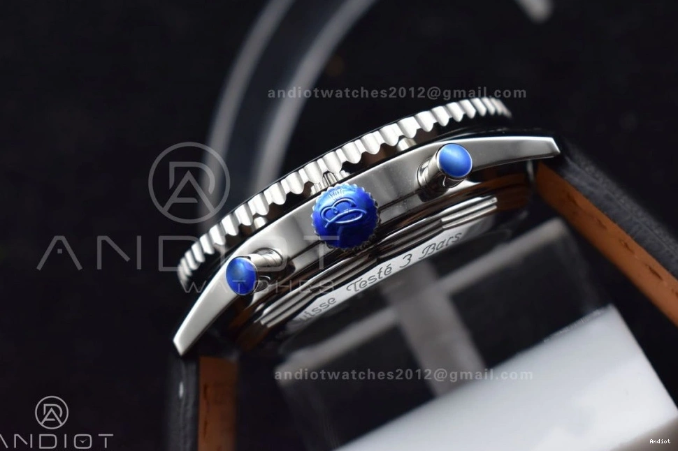 SS on Edition BLS Leather 43mm Dial Best Bracelet Navitimer Black 1:1 1 A7750 0207